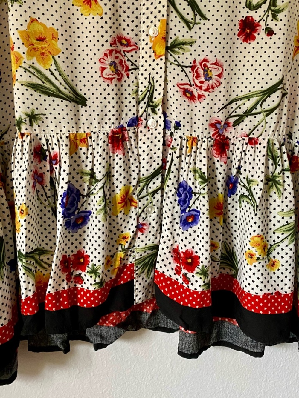 Chelsea & Theodore Women’s Floral Multicolor Button Up Tunic Blouse 2X - Picture 5 of 7